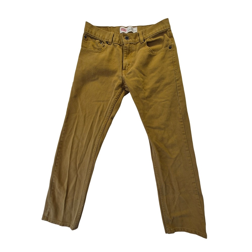 Levi's 513 Slim Straight Corduroy Pants Boys 16 Reg W28 L28 Tan 7178-192